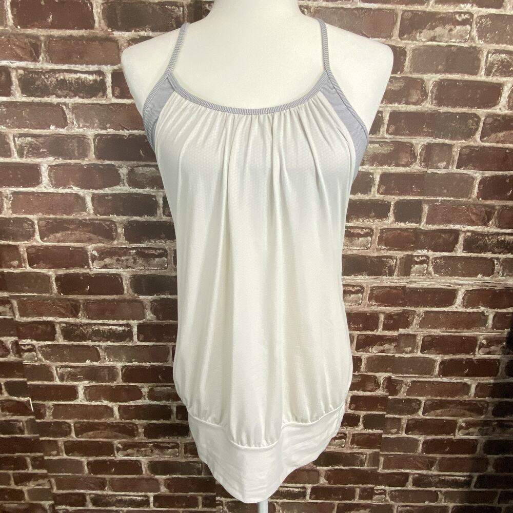 Lululemon Soulcycle Tank Top Womens 6 White Built In Bra Racerback Yoga Workout